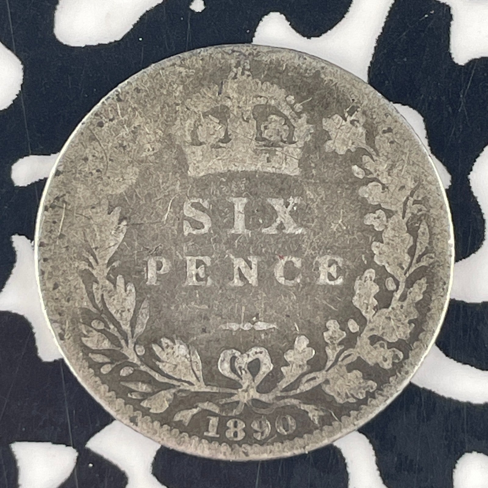 1890 Great Britain 6 Pence Sixpence Lot#F4525 Silver!