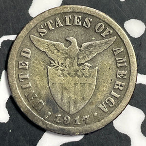 1917-S U.S. Philippines 10 Centavos Lot#E8456 Silver!