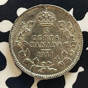 1911 Canada 5 Cents Lot#T5798 Silver! High Grade! Beautiful!