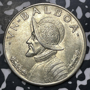 1934 Panama 1 Balboa Lot#JM8297 Large Silver! High Grade! Beautiful!