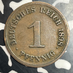 1898-G Germany 1 Pfennig Lot#T3474 Better Date