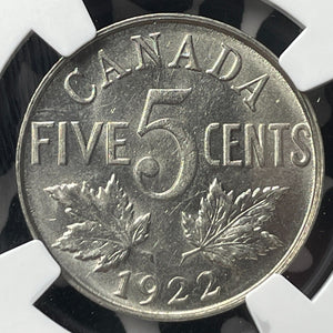 1922 Canada 5 Cents NGC MS62 Lot#G8809 Nice UNC!