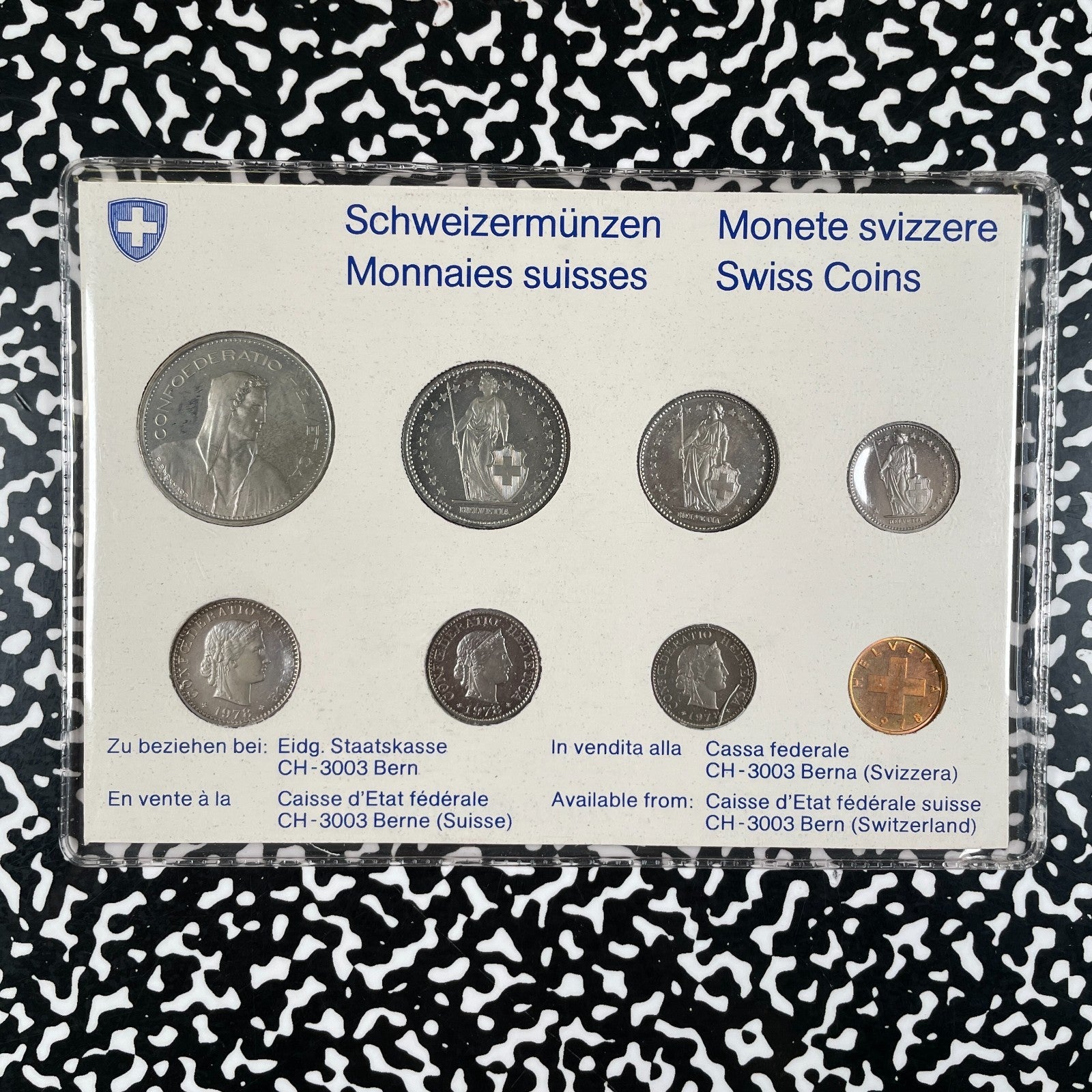 1978 Switzerland 8x Coin Mint Set Lot#B3542 With Case