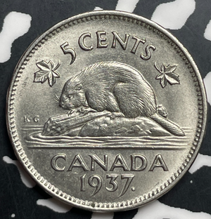 1937 Canada 5 Cents Lot#T9845 High Grade! Beautiful!