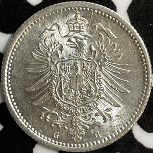 1876-G Germany 20 Pfennig Lot#D7006 Silver! High Grade! Beautiful!