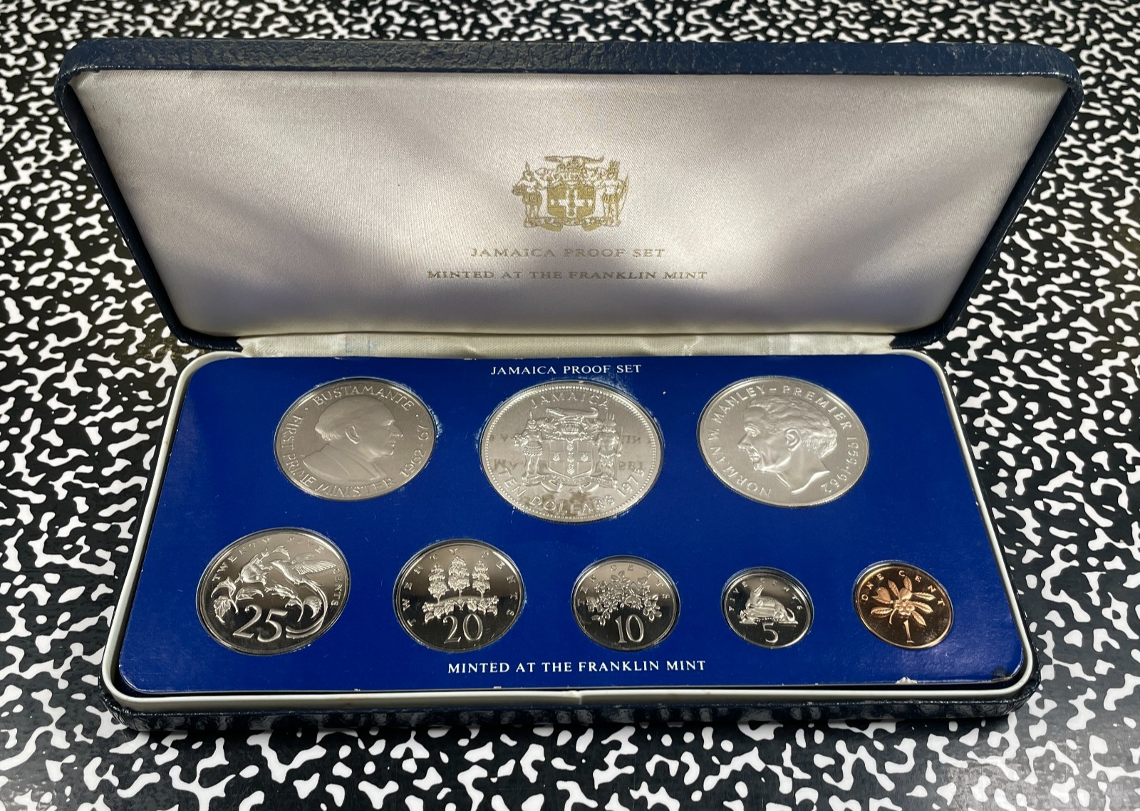 1975 Jamaica 8x Coin Proof Set Lot#B3561 Including Silver! With Case