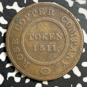 1811 Great Britain Birmingham & Swansea Rose Copper Co. 1 Penny Token Lot#E7358