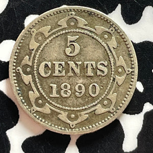 1890 Newfoundland 5 Cents Lot#T4792 Silver!