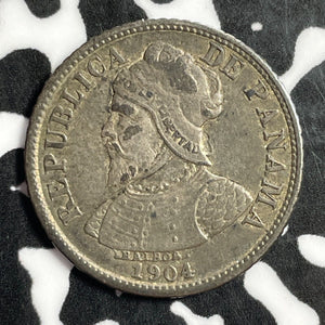 1904 Panama 5 Centesimos Lot#E2115 Silver! Nice!