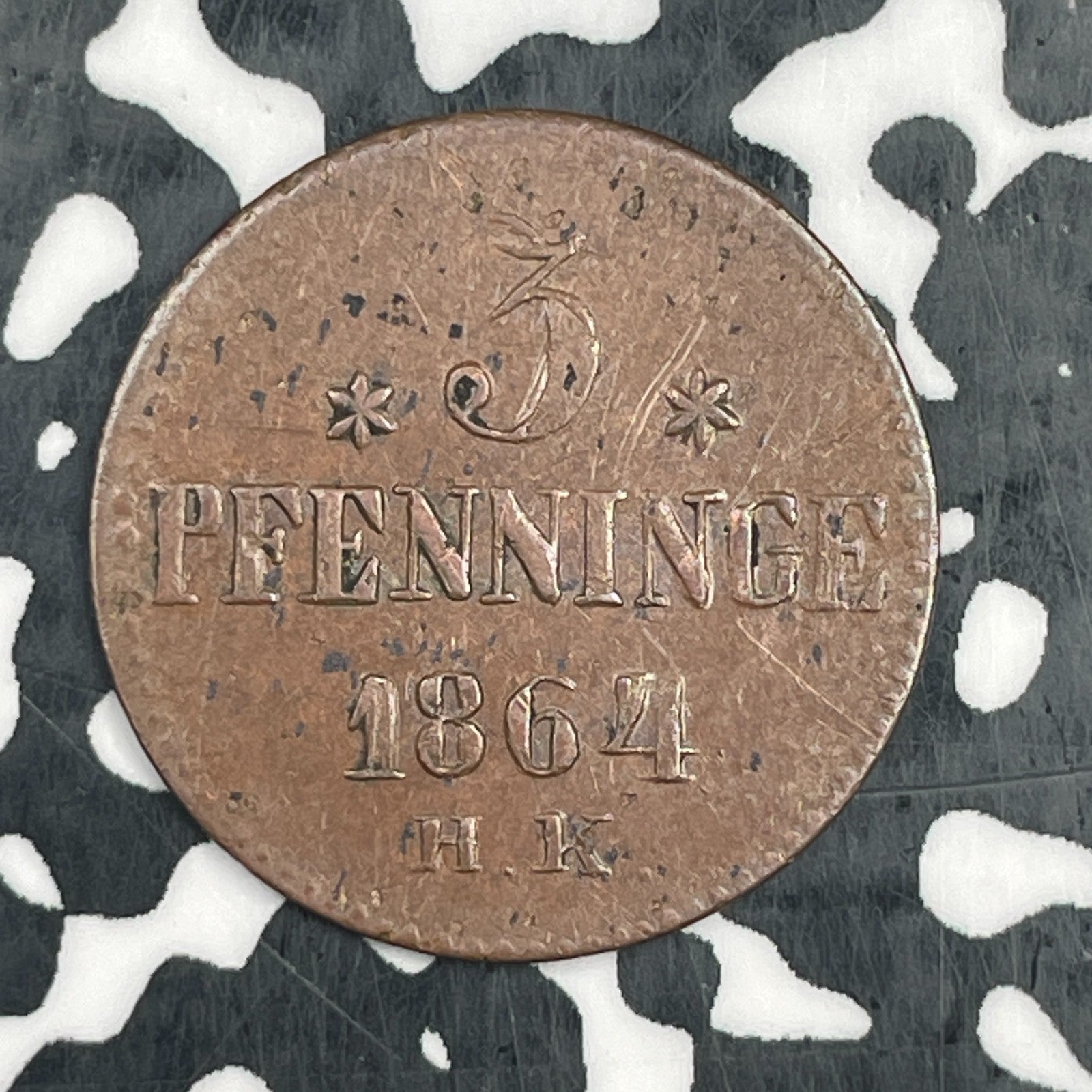 1864 Germany Rostock 3 Pfennig Lot#JM2360 Nice!