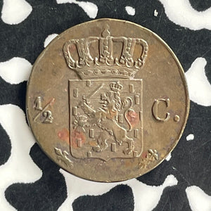 1841 Netherlands 1/2 Cent Lot#JM0074 Nice! Key Date!