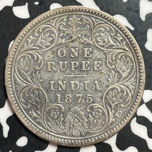 1875 India 1 Rupee Lot#T1231 Silver!