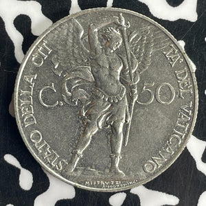 1932 Vatican City 50 Centesimi Lot#T8374 High Grade! Beautiful!