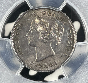 1875-H Canada 5 Cents PCGS MS63 Lot#G9975 Silver! Key Date! Small Date