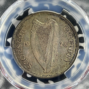 1928 Ireland 1/2 Crown PCGS MS63 Lot#G936 Silver! Choice UNC!