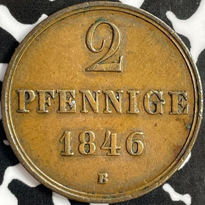 1846-B Germany Hannover 2 Pfennig Lot#D9226