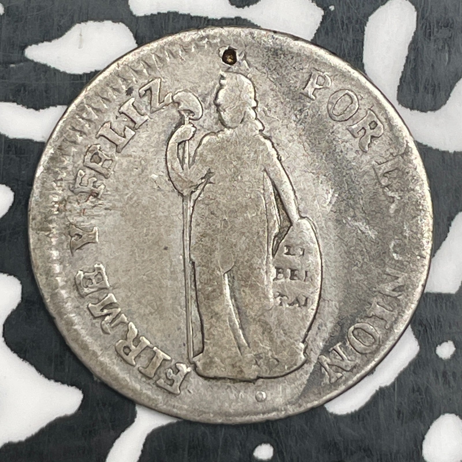 1850-MB Peru 1 Real Lot#N1785 Silver! Scarce!