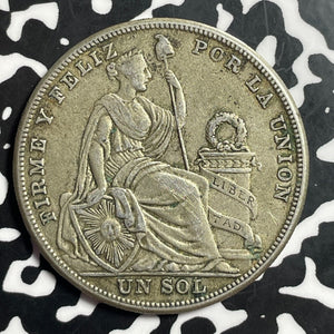 1925 Peru 1 Sol Lot#T1493 Large Silver Coin!