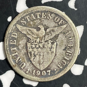 1907-S U.S. Philippines 10 Centavos Lot#T0542 Silver!