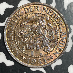 1941 Netherlands 2 1/2 Cents Lot#T2573 High Grade! Beautiful!