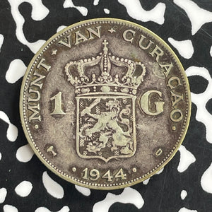 1944 Curacao 1 Gulden Lot#T9781 Silver!