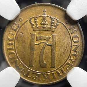 1910 Norway 1 Ore NGC MS64BN Lot#G9129 Choice UNC!