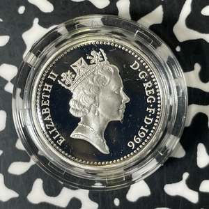1996 Great Britain £1 Pound Lot#B2549 Silver! Proof! W/ Box & C.O.A.