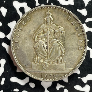 1871-A Germany Prussia 1 Thaler Lot#JM9864 Large Silver! Nice!