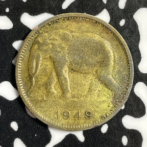 1949 Belgian Congo 1 Franc Lot#E1205 Elephant