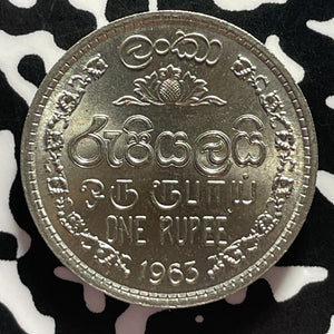 1963 Ceylon 1 Rupee Lot#T4379 High Grade! Beautiful!
