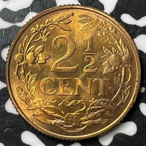 1959 Netherlands Antilles 2 1/2 Cents Lot#D8370 High Grade! Beautiful!