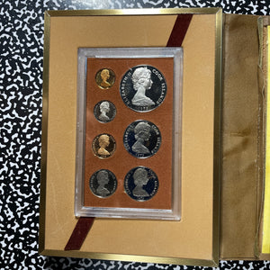 1973 Cook Islands 9x Coin Proof Set Lot#B2817 Including Silver! With Case