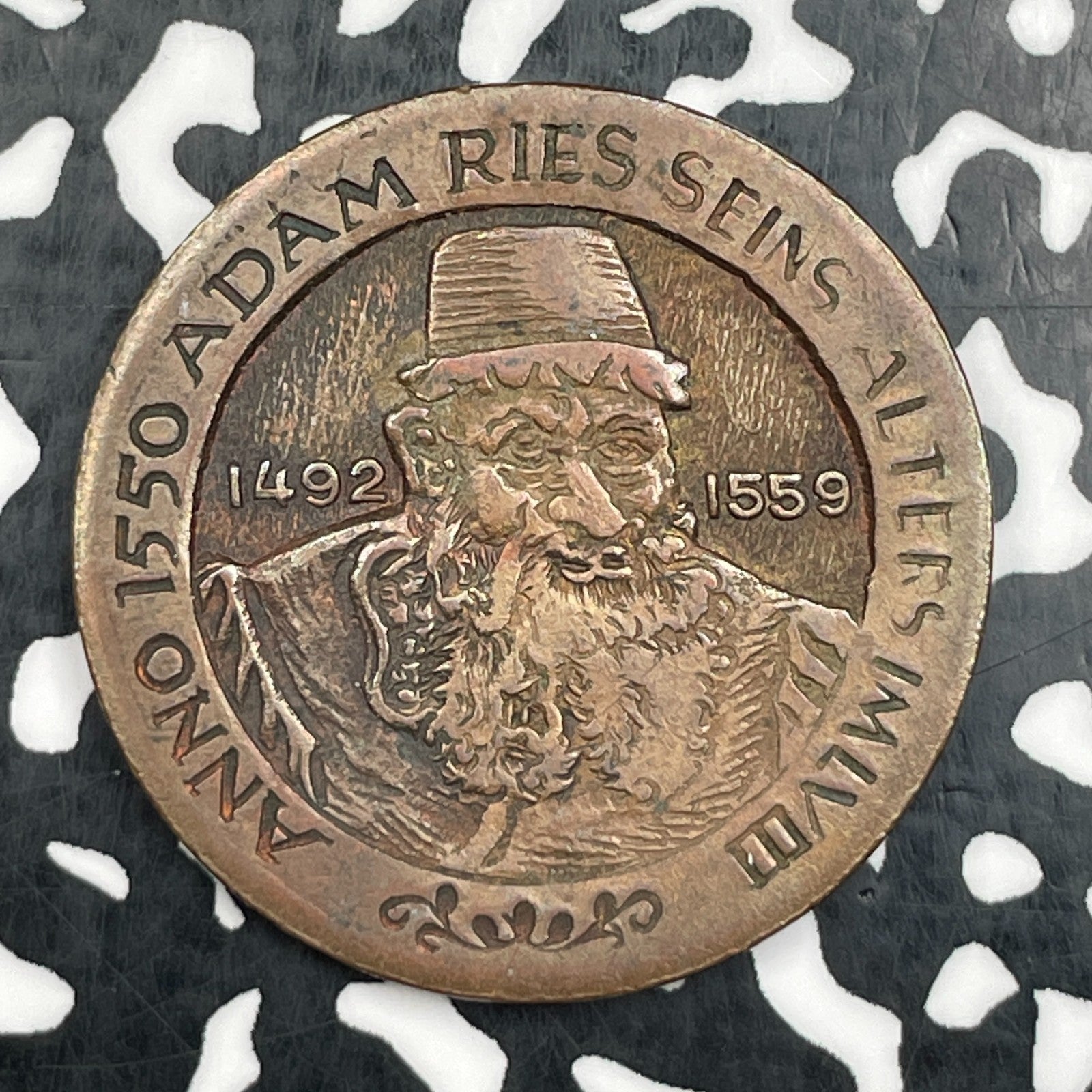 (c.1850s) Germany Saxony Adam Ries Club Medal Lot#N2430 30mm