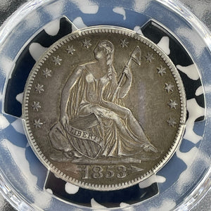 1853 U.S. Seated Liberty 50 Cents Half Dollar PCGS XF40 Lot#G1069 Silver!