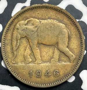 1946 Belgian Congo 2 Francs Lot#T9869