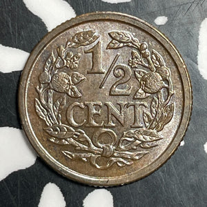 1912 Netherlands 1/2 Cent Half Cent Lot#T2885 High Grade! Beautiful!