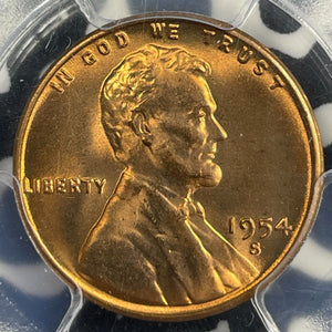 1954-S U.S. Lincoln Wheat Cent PCGS MS67RD Lot#G9545 Gem BU!