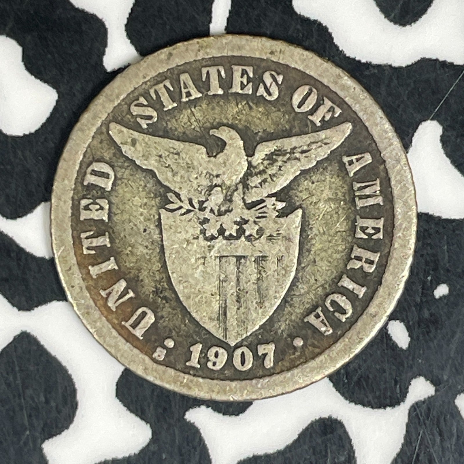 1907-S U.S. Philippines 10 Centavos Lot#C6191 Silver!