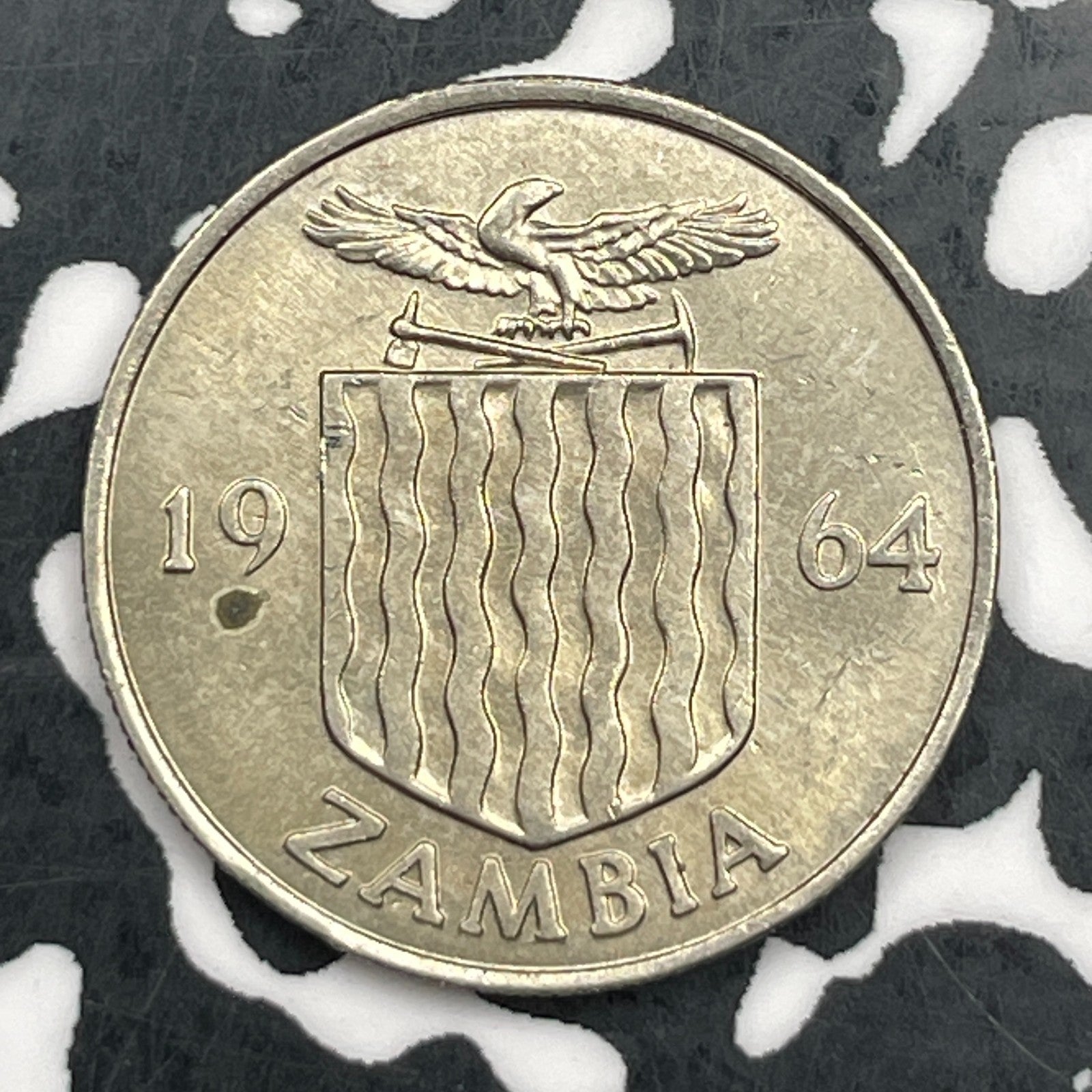 1964 Zambia 6 Pence Sixpence Lot#F5366 High Grade! Beautiful!