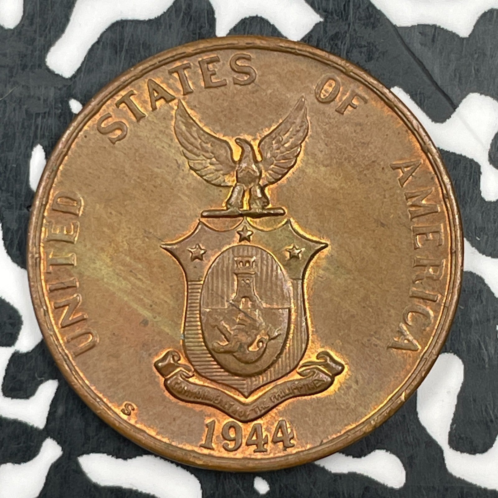 1944-S U.S. Philippines 1 Centavo Lot#F8573 High Grade! Beautiful!