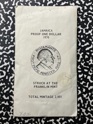 1970 Jamaica $1 Dollar Lot#B2034 Poof! With C.O.A.