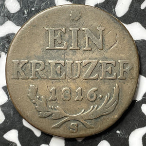 1816-S Austria 1 Kreuzer Lot#D8312