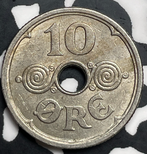 1924-GJ Denmark 10 Ore Lot#T9874 High Grade! Beautiful!