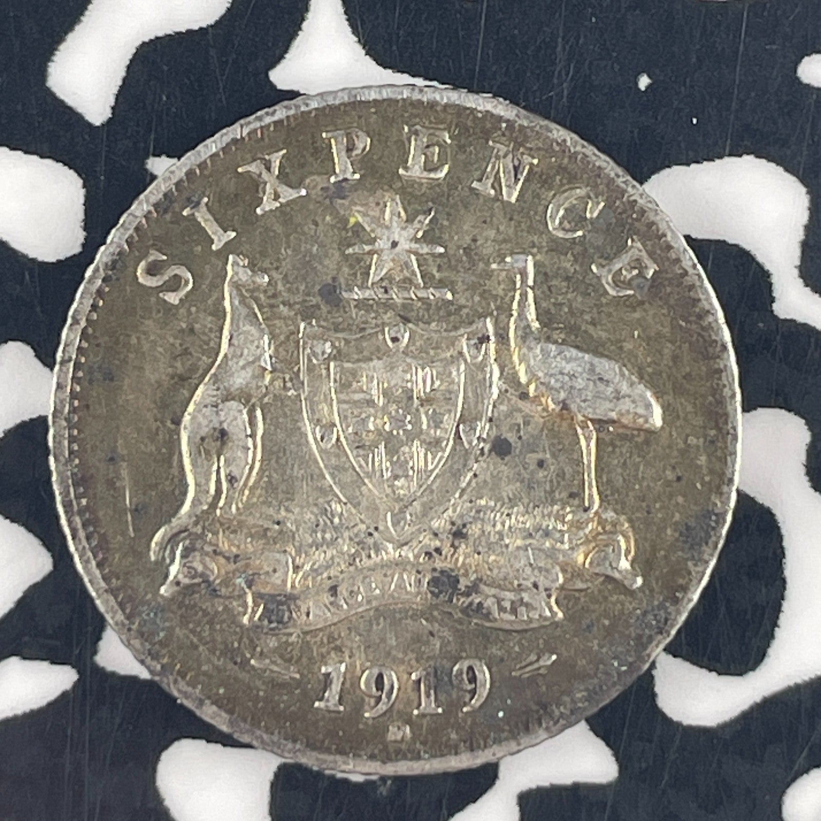 1919-M Australia 6 Pence Sixpence Lot#F4549 Silver!