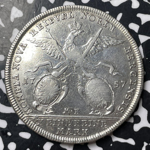 1757 Germany Nurnberg 1 Thaler Lot#JM8368 Large Silver! Cleaned, DAV-2485