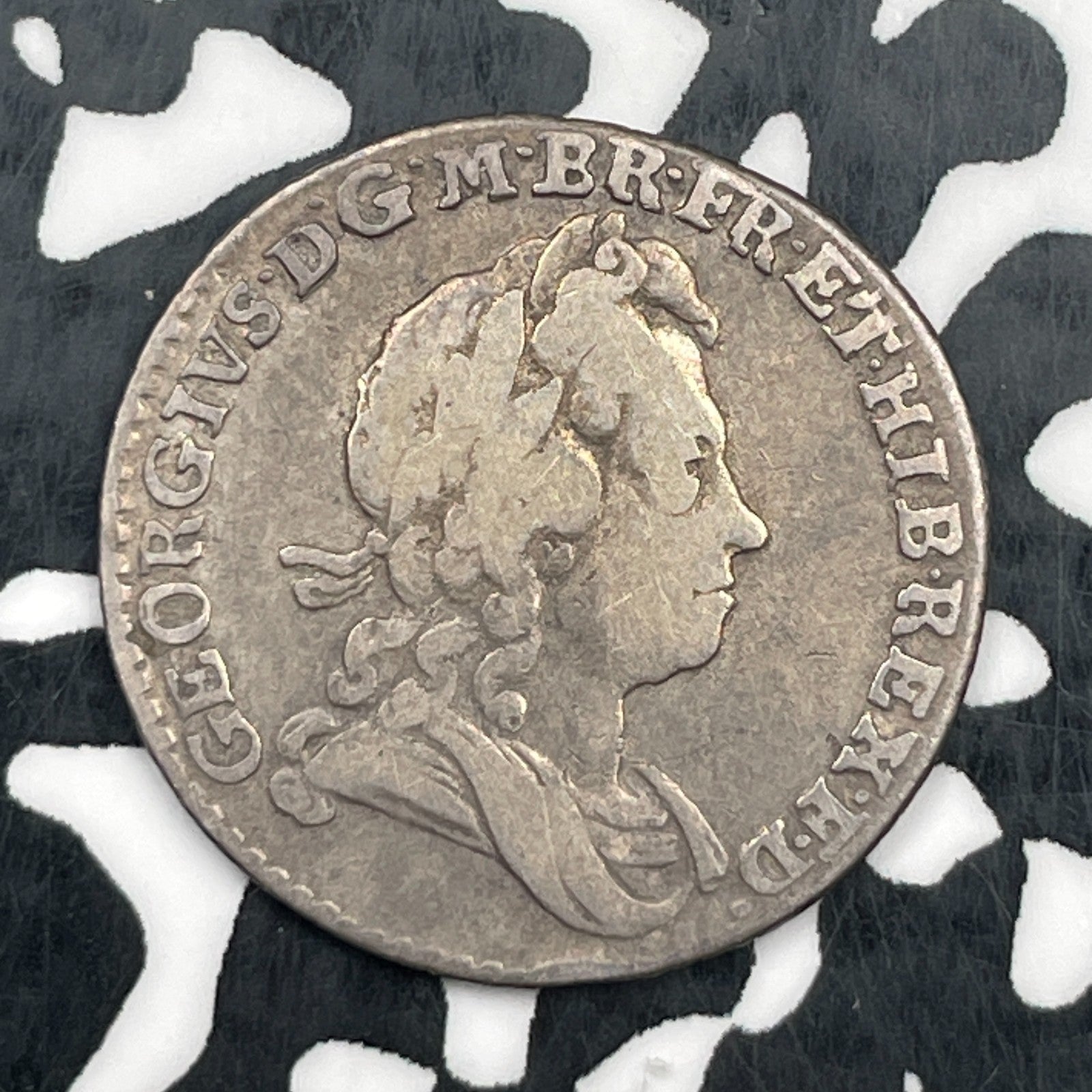 1723-SSC Great Britain George I 6 Pence Lot#JM1807 Silver! South Seas Company