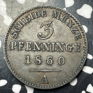 1860-A Germany Prussia 3 Pfennig Lot#E8173