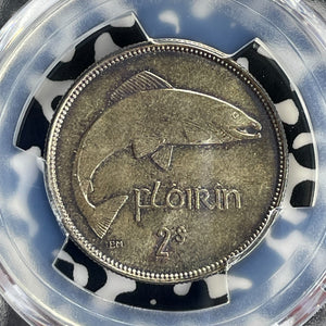 1928 Ireland 1 Florin PCGS MS65 Lot#G786 Silver! Gem BU! Top Graded!