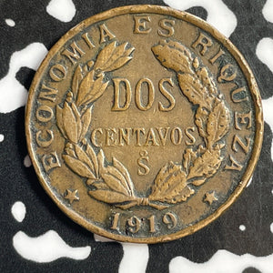 1919-So Chile 2 Centavos Lot#E2820