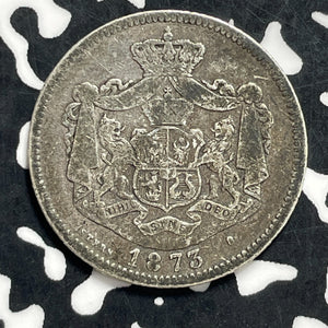1873 Romania 1 Leu Lot#JM9979 Silver! Scarce!